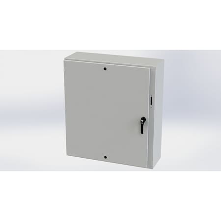 Saginaw Control & Engineering 3 Point Latch with Padlock Handle Electrical Enclosures, 42 in H, 12 in D, 37.38 in W, Carbon Steel SCE-42XEL3712LPLG